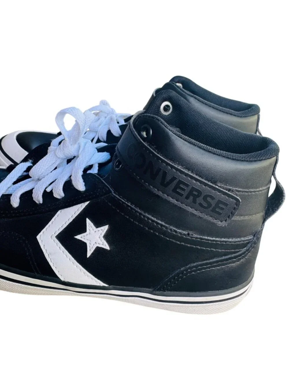 Converse Kids Pro Blaze Strap Black White High-Top Sneakers Size 5.5 US